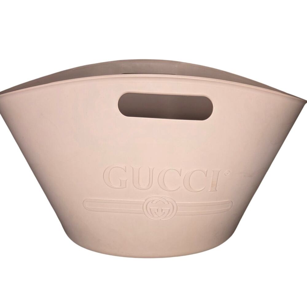 Gucci Pink Rubber Logo-Embossed Gomma Oversized Top-Handle Tote Bag